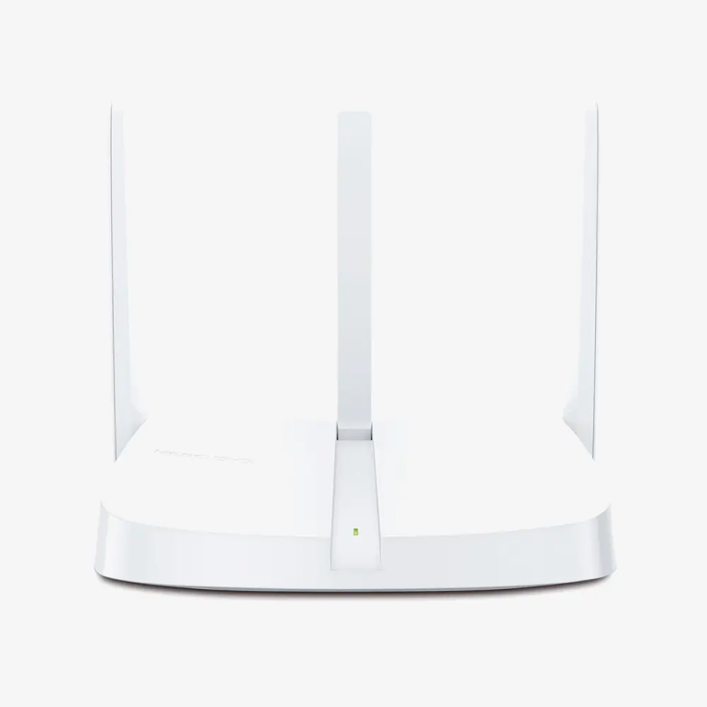 Mercusys wireless N router MW306R front view showing three external antennas